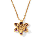 Luxuriant - AAA Zambian Amethyst & Lab Grown Diamond (SI/G-H) Floral Pendant in Yellow Gold Plated Sterling Silver with Chain (Size 20) 1.40 Ct._4532768_4