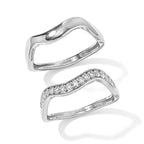 Set of 2 - Luxuriant Lab Grown Diamond (SI/G-H) Stackable Ring in Rhodium Overlay Sterling Silver_4532978_3