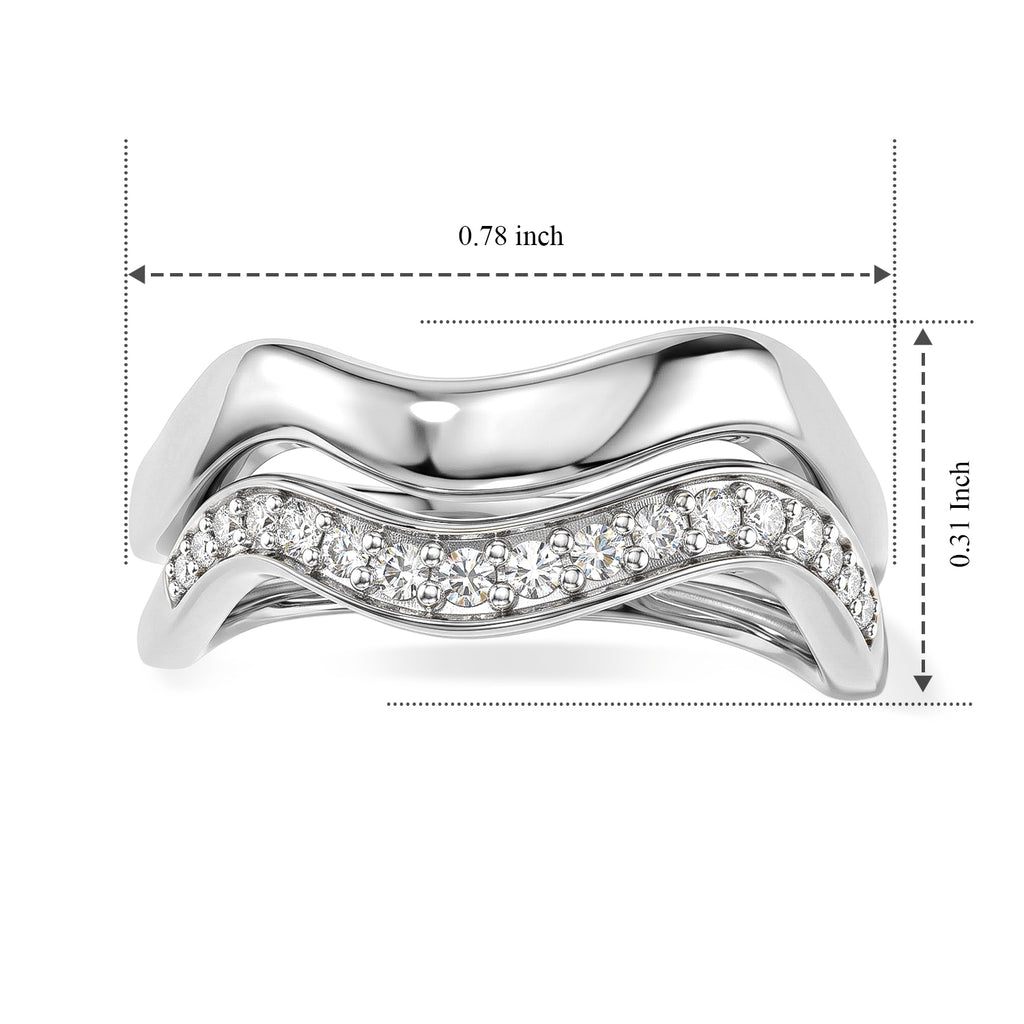 Set of 2 - Luxuriant Lab Grown Diamond (SI/G-H) Stackable Ring in Rhodium Overlay Sterling Silver_4532978_5