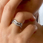 Set of 2 - Luxuriant Lab Grown Diamond (SI/G-H) Stackable Ring in Rhodium Overlay Sterling Silver_4532982_4