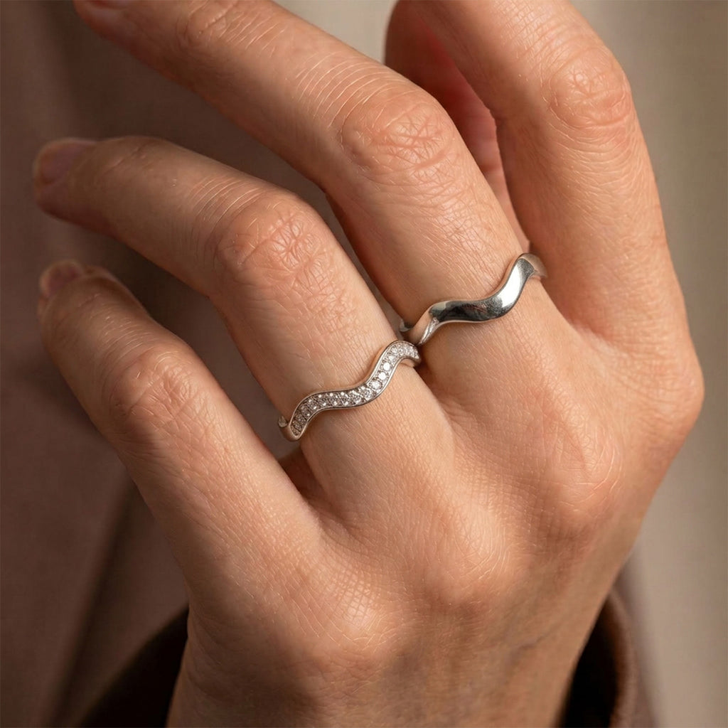 Set of 2 - Luxuriant Lab Grown Diamond (SI/G-H) Stackable Ring in Rhodium Overlay Sterling Silver_4532985_5
