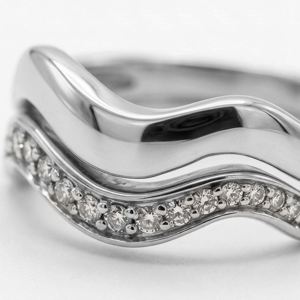Set of 2 - Luxuriant Lab Grown Diamond (SI/G-H) Stackable Ring in Rhodium Overlay Sterling Silver_4532986_2