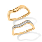 Set of 2 - Luxuriant Lab Grown Diamond (SI/G-H) Stackable Ring in 18K Vermeil Yellow Gold Plated Sterling Silver_4532989_3