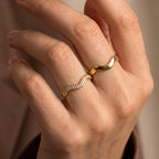 Set of 2 - Luxuriant Lab Grown Diamond (SI/G-H) Stackable Ring in 18K Vermeil Yellow Gold Plated Sterling Silver_4532992_1