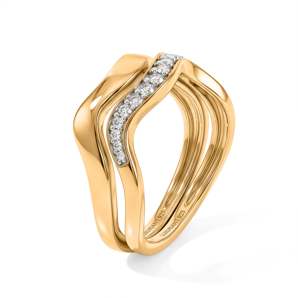 Set of 2 - Luxuriant Lab Grown Diamond (SI/G-H) Stackable Ring in 18K Vermeil Yellow Gold Plated Sterling Silver_4532995_4