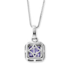 Tanzanite,  Lab Grown Diamond Pendant with Chain (Size 20) in Rhodium Overlay Sterling Silver 0.18 ct  1.350  Ct._4533079_4