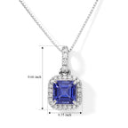 Tanzanite,  Lab Grown Diamond Pendant with Chain (Size 20) in Rhodium Overlay Sterling Silver 0.18 ct  1.350  Ct._4533079_5