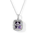 D'Joy - AAA Zambian Amethyst & Moissanite Pendant with Chain (Size 20) in Rhodium Overlay Sterling Silver 6.00 Ct._4533383_4