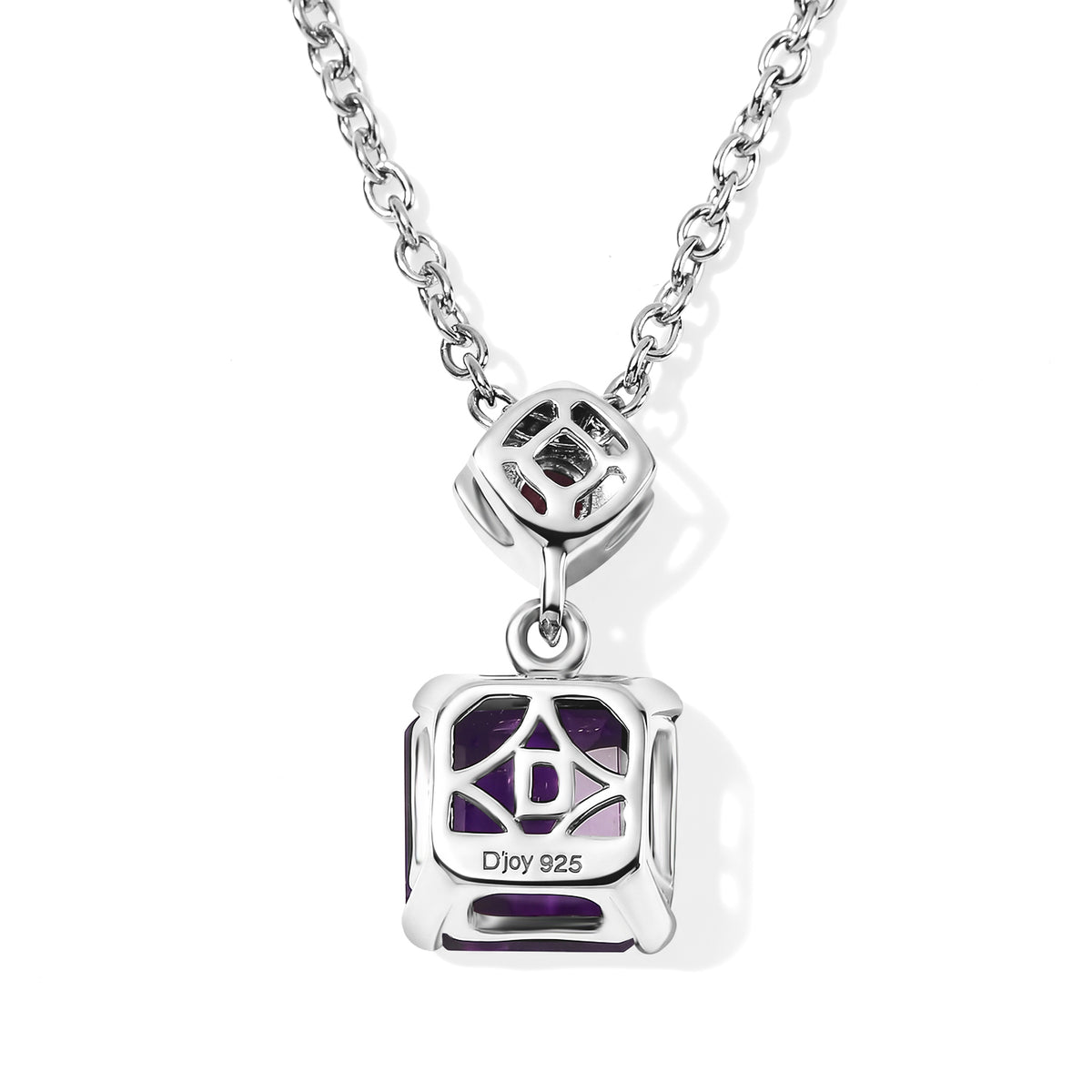 D'Joy - AAA Zambian Amethyst &amp; Rhodolite Garnet Pendant in Platinum Overlay Sterling Silver with Chain (Size 20) 2.60 Ct. 4534139 4