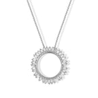 White Diamond  Kanchanaburi Blue Sapphire Pendant with Chain (Size 20) in Rhodium Overlay Sterling Silver 0.02 ct  0.500  Ct._4534261