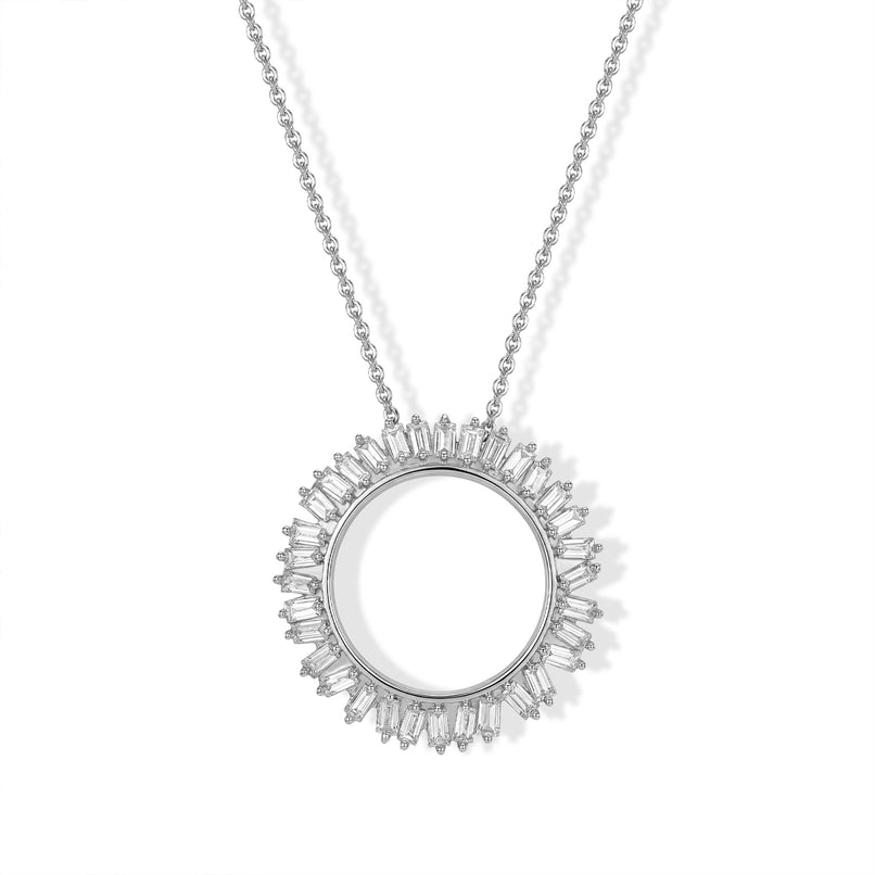 White Diamond  Kanchanaburi Blue Sapphire Pendant with Chain (Size 20) in Rhodium Overlay Sterling Silver 0.02 ct  0.500  Ct._4534261