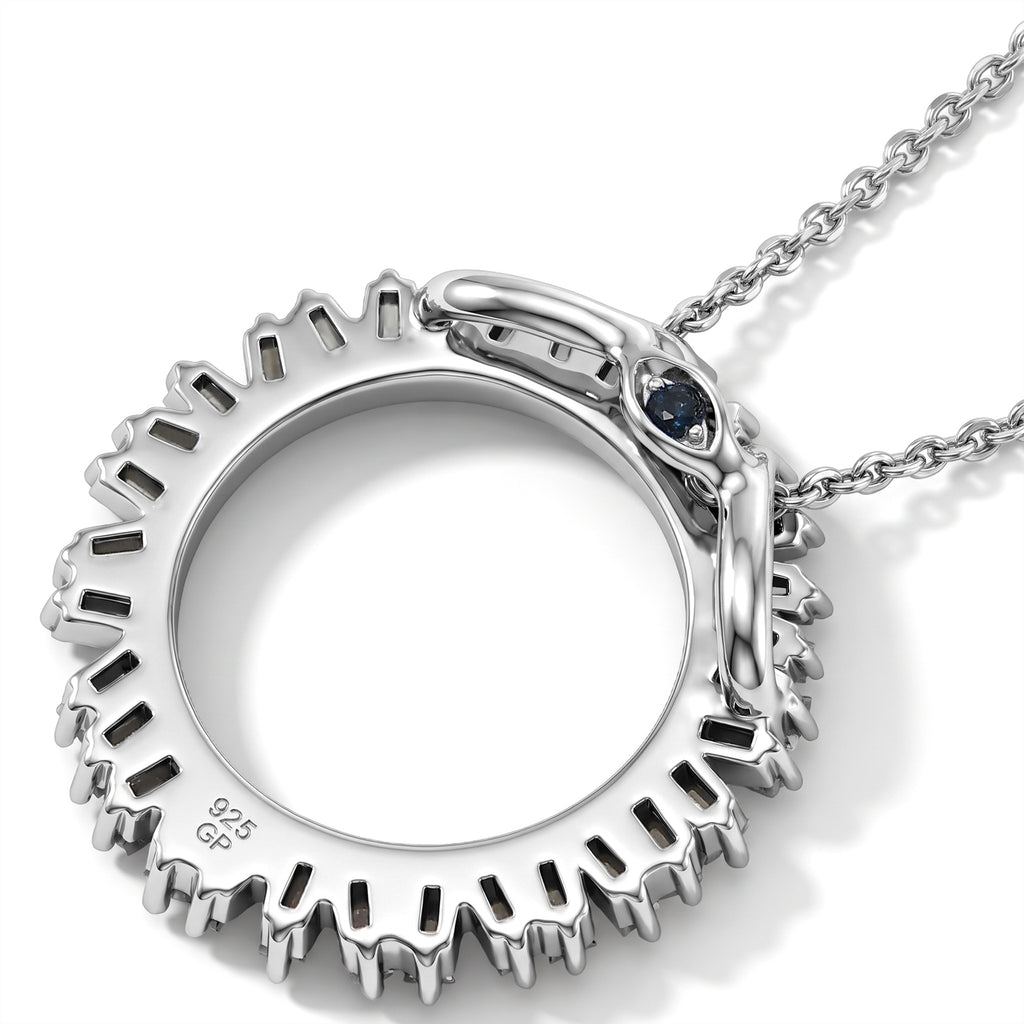 White Diamond  Kanchanaburi Blue Sapphire Pendant with Chain (Size 20) in Rhodium Overlay Sterling Silver 0.02 ct  0.500  Ct._4534261_6