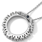 White Diamond  Kanchanaburi Blue Sapphire Pendant with Chain (Size 20) in Rhodium Overlay Sterling Silver 0.02 ct  0.500  Ct._4534261_6