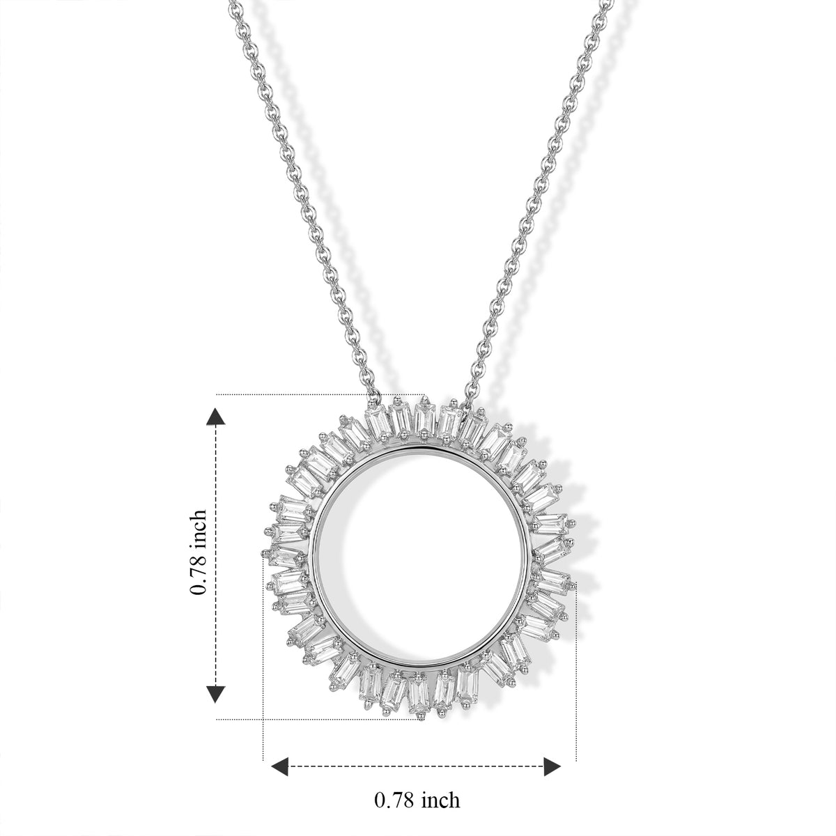 GP - Natural White Diamond &amp; Blue Sapphire Pendant with Chain (Size 20) in Rhodium Overlay Sterling Silver 0.50 Ct. 4534261 8