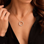 Champagne Diamond  Kanchanaburi Blue Sapphire Pendant with Chain (Size 20) in 18K RG Vermeil Sterling Silver 0.02 ct  0.500  Ct._4534262_3