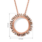 Champagne Diamond  Kanchanaburi Blue Sapphire Pendant with Chain (Size 20) in 18K RG Vermeil Sterling Silver 0.02 ct  0.500  Ct._4534262_7