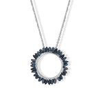 Blue Diamond  Kanchanaburi Blue Sapphire Pendant with Chain (Size 20) in Rhodium Overlay Sterling Silver 0.02 ct  0.500  Ct._4534263
