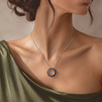 Blue Diamond  Kanchanaburi Blue Sapphire Pendant with Chain (Size 20) in Rhodium Overlay Sterling Silver 0.02 ct  0.500  Ct._4534263_3