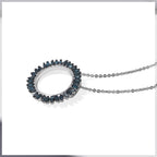 Blue Diamond  Kanchanaburi Blue Sapphire Pendant with Chain (Size 20) in Rhodium Overlay Sterling Silver 0.02 ct  0.500  Ct._4534263_4