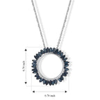 Blue Diamond  Kanchanaburi Blue Sapphire Pendant with Chain (Size 20) in Rhodium Overlay Sterling Silver 0.02 ct  0.500  Ct._4534263_7