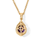 D'Joy - AAA Zambian Amethyst & White Zircon Pendant in Yellow Gold Plated Sterling Silver with Chain (Size 20) 2.30 Ct._4534635_4