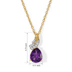 D'Joy - AAA Zambian Amethyst & White Zircon Pendant in Yellow Gold Plated Sterling Silver with Chain (Size 20) 2.30 Ct._4534637_5