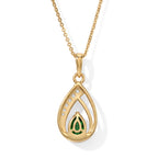 D'Joy - Natural Chrome Diopside & White Zircon Pendant in Yellow Gold Plated Sterling Silver with Chain (Size 20) 0.80 Ct._4534689_4