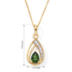 D'Joy - Natural Chrome Diopside & White Zircon Pendant in Yellow Gold Plated Sterling Silver with Chain (Size 20) 0.80 Ct._4534689_5