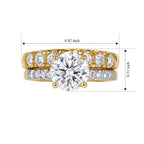 Set of 2 - D'Joy Moissanite Stackable Ring in Yellow Gold Plated Sterling Silver 2.80 Ct._4535322_5