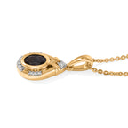 Luxuriant - Lab Grown Alexandrite & White Zircon Pendant with Chain (Size 20) in Yellow Gold Plated Sterling Silver_4537463_3