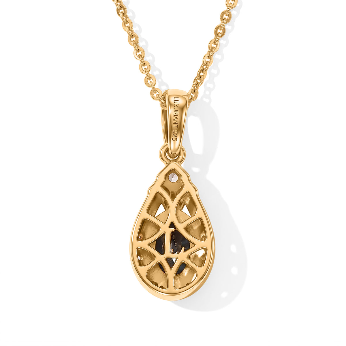 Luxuriant - Lab Grown Alexandrite &amp; White Zircon Pendant with Chain (Size 20) in Yellow Gold Plated Sterling Silver 4537463 5