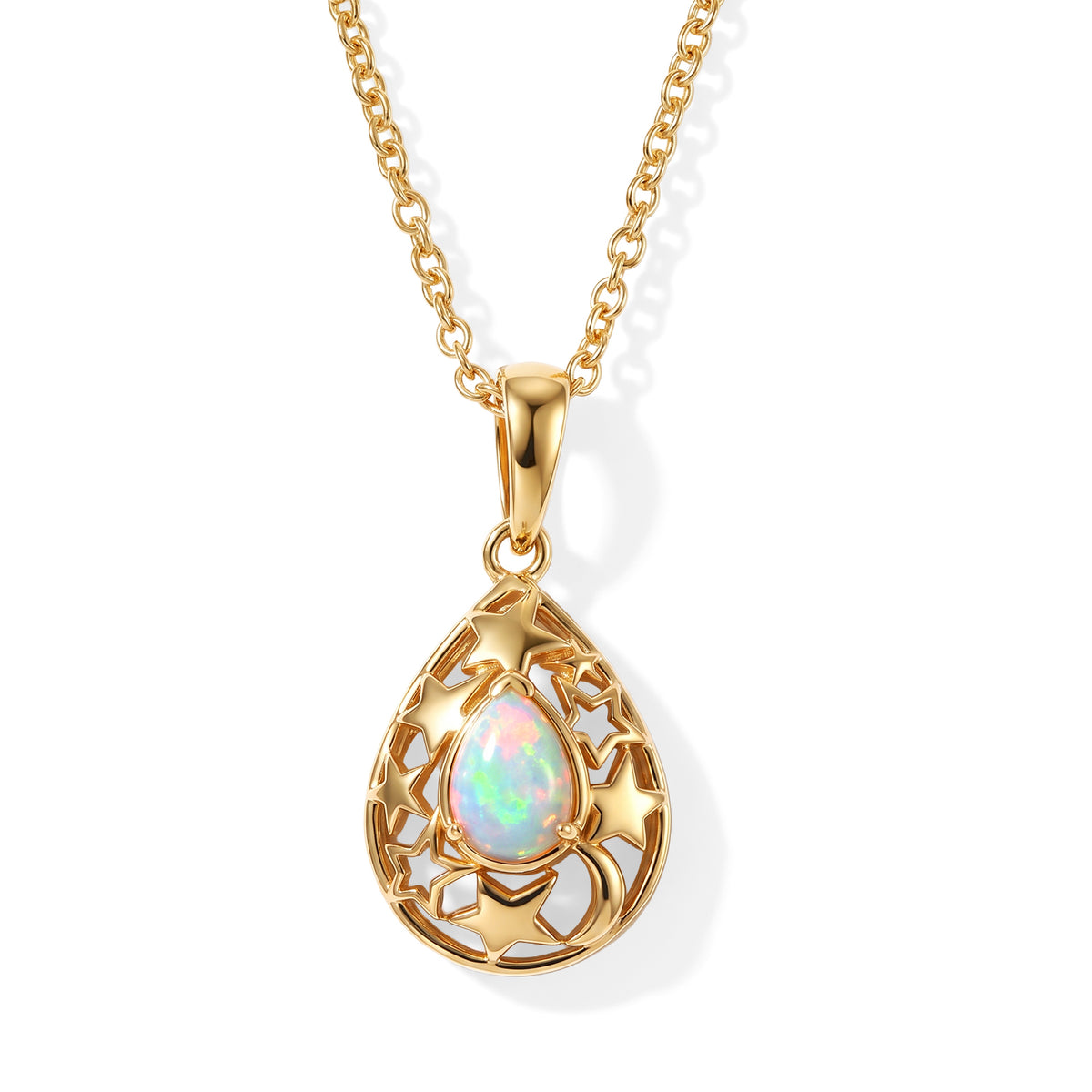 Ethiopian Opal Pendant with Chain (Size 20) Mix Metal  0.500  Ct. 4537573 0