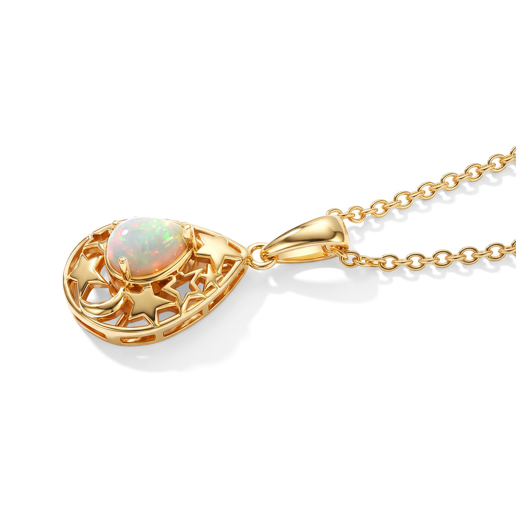 Ethiopian Opal Pendant with Chain (Size 20) Mix Metal  0.500  Ct._4537573_3