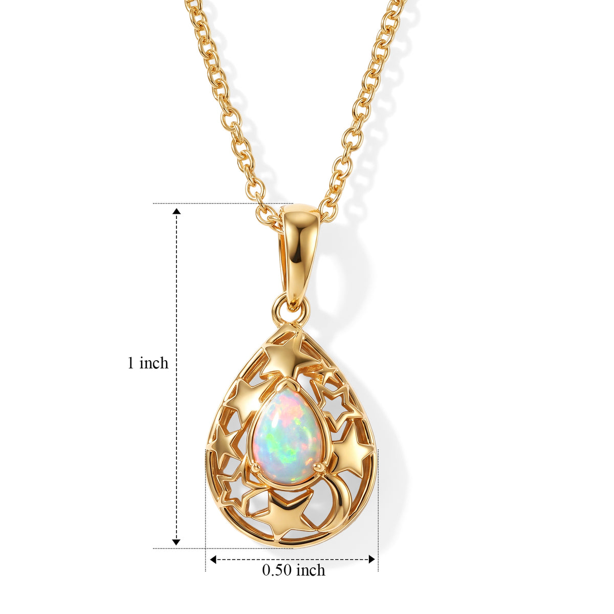 Ethiopian Opal Pendant with Chain (Size 20) Mix Metal  0.500  Ct. 4537573 5