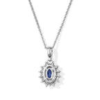 D'Joy - Tanzanite & White Zircon Halo Pendant with Chain (Size 20) in Platinum Overlay Sterling Silver_4537807_4