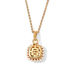 Luxuriant - AAA Turkizite & Lab Grown Diamond (SI/G-H) Halo Pendant with Chain (Size 20) in 18K Vermeil Yellow Gold Plated Sterling Silver 1.40 Ct._4538580_4