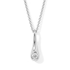 Lab Grown Diamond Pendant with Chain (Size 18) in Rhodium Overlay Sterling Silver  0.250  Ct._4538690