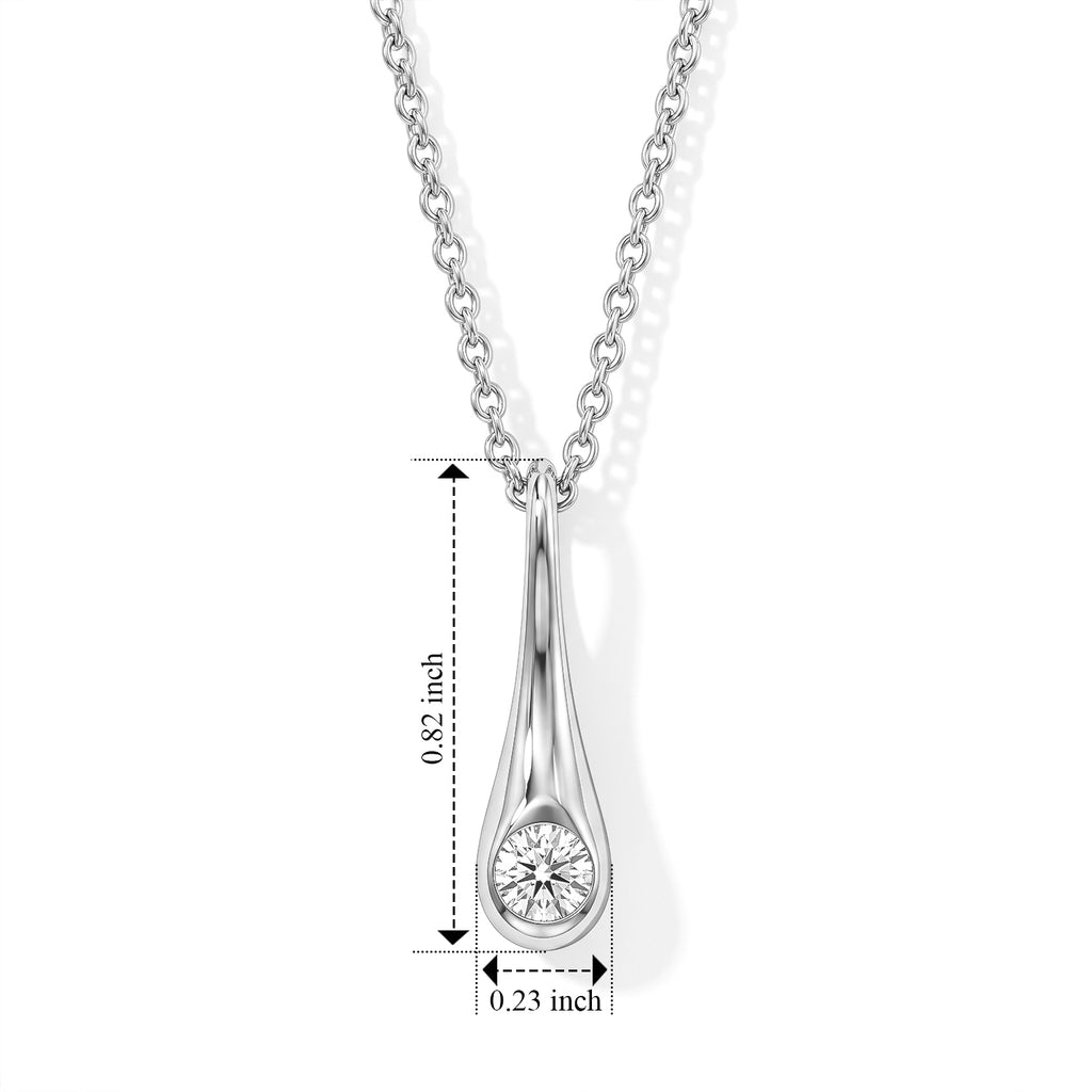 Lab Grown Diamond Pendant with Chain (Size 18) in Rhodium Overlay Sterling Silver  0.250  Ct._4538690_4