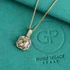 Turkizite,  White Zircon,  Kanchanaburi Blue Sapphire Pendant with Chain (Size 20) in 18K YG Vermeil Sterling Silver 1.47 ct  Silver Wt. 5 Gms  3.470  Ct._4538760_1