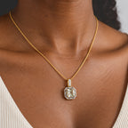 Turkizite,  White Zircon,  Kanchanaburi Blue Sapphire Pendant with Chain (Size 20) in 18K YG Vermeil Sterling Silver 1.47 ct  Silver Wt. 5 Gms  3.470  Ct._4538760_2