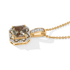 Turkizite,  White Zircon,  Kanchanaburi Blue Sapphire Pendant with Chain (Size 20) in 18K YG Vermeil Sterling Silver 1.47 ct  Silver Wt. 5 Gms  3.470  Ct._4538760_4