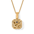 Turkizite,  White Zircon,  Kanchanaburi Blue Sapphire Pendant with Chain (Size 20) in 18K YG Vermeil Sterling Silver 1.47 ct  Silver Wt. 5 Gms  3.470  Ct._4538760_5