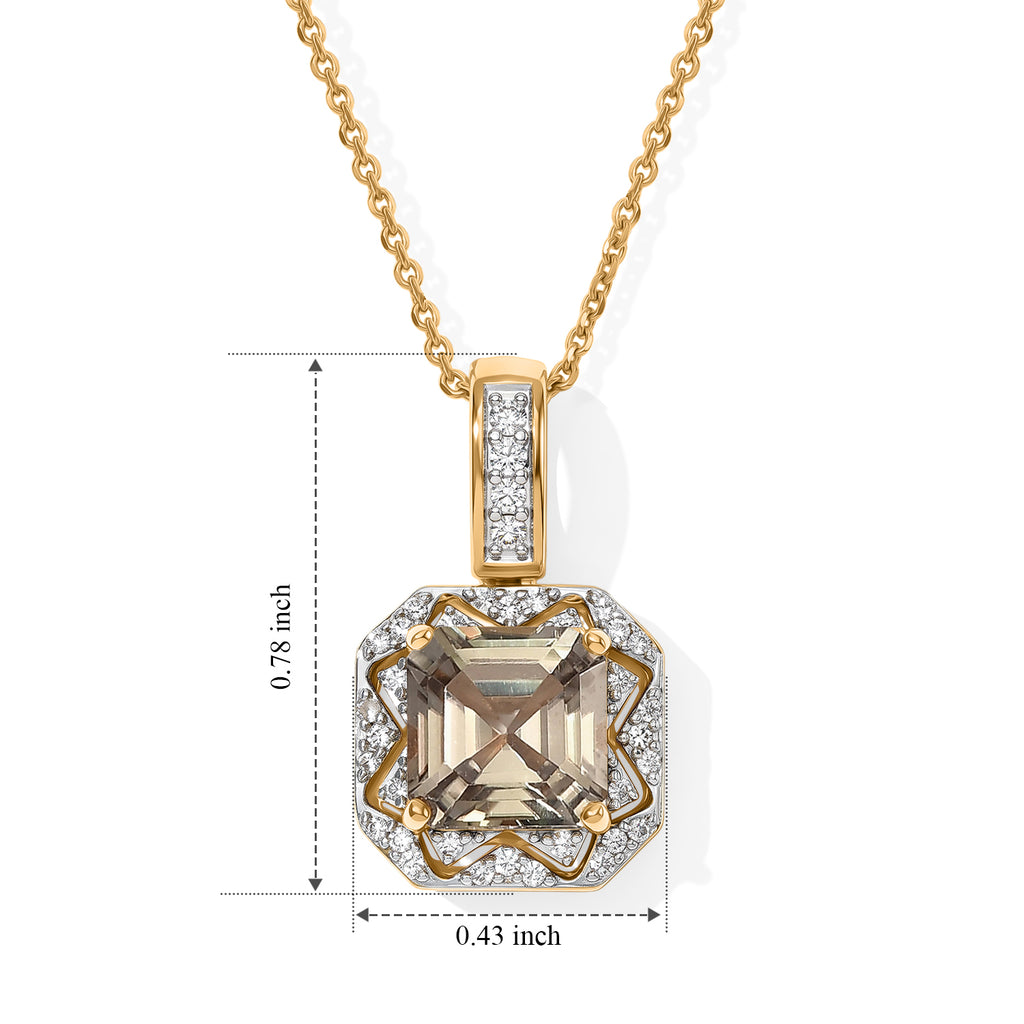 Turkizite,  White Zircon,  Kanchanaburi Blue Sapphire Pendant with Chain (Size 20) in 18K YG Vermeil Sterling Silver 1.47 ct  Silver Wt. 5 Gms  3.470  Ct._4538760_7