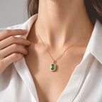 D'Joy - Ammolite & Natural White Diamond Pendant with Chain (Size 20) in 18K Vermeil Yellow Gold Plated Sterling Silver 3.30 Ct._4538775_1