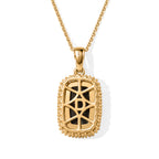 D'Joy - Ammolite & Natural White Diamond Pendant with Chain (Size 20) in 18K Vermeil Yellow Gold Plated Sterling Silver 3.30 Ct._4538775_4