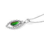 D'Joy - Ammolite Pendant with Chain (Size 20) in Rhodium Overlay Sterling Silver 1.70 Ct._4538801_3