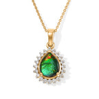 Luxuriant - Ammolite & Lab Grown Diamond (SI/G-H) Pendant with Chain (Size 20) in 18K Vermeil Yellow Gold Plated Sterling Silver 2.80 Ct._4538803