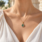 Luxuriant - Ammolite & Lab Grown Diamond (SI/G-H) Pendant with Chain (Size 20) in 18K Vermeil Yellow Gold Plated Sterling Silver 2.80 Ct._4538803_2