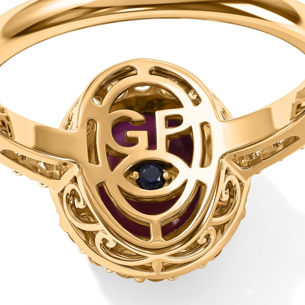 Set of 2 -  African Ruby,  White Zircon,  Kanchanaburi Blue Sapphire Stackable Ring in 18K YG Vermeil Sterling Silver 2.39 ct  Silver Wt. 6 Gms  6.383  Ct._4538826_7