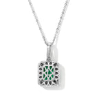 Luxuriant - AAA Lab Grown Columbian Emerald & Lab Grown Diamond (SI/G-H) Pendant with Chain (Size 20) in Rhodium Overlay Sterling Silver 3.30 Ct._4538924_4